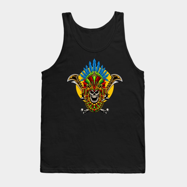 Aztec Skull 1.1 Tank Top by Harrisaputra